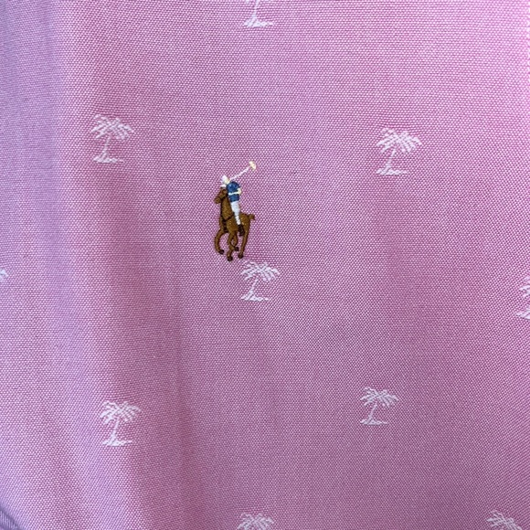 Pink Ralph Lauren Slim Fit Short Sleeve Button Down - Picture 2 of 4